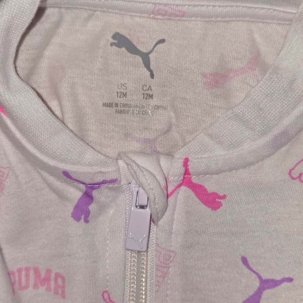 Puma Logo Baby Zip Up Sleeper 12 Month - Picture 3 of 7